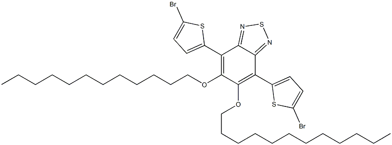 4,7-二(5-溴噻吩基)-5,6-双十二烷氧基苯并[C][1,2,5]噻二唑结构式