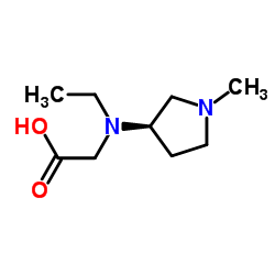 N-Ethyl-N-[(3R)-1-methyl-3-pyrrolidinyl]glycine结构式