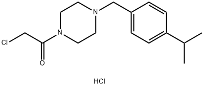 2-Chloro-1-(4-{[4-(propan-2-yl)phenyl]methyl}piperazin-1-yl)ethan-1-one hydrochloride structure