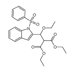 diethyl 2-(ethoxy(1-(phenylsulfonyl)-1H-indol-2-yl)methyl)malonate结构式