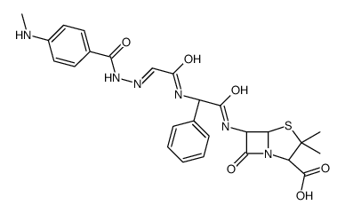 (2S,5R,6R)-3,3-dimethyl-6-[[2-[[(2E)-2-[[4-(methylamino)benzoyl]hydrazinylidene]acetyl]amino]-2-phenylacetyl]amino]-7-oxo-4-thia-1-azabicyclo[3.2.0]heptane-2-carboxylic acid结构式