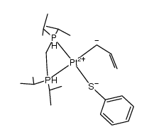 (dippe)Pt(SPh)(η1-CH2CHCH2) Structure