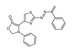 Acetophenone hydrazone of 4-(2-hydrazino-4-thiazolyl)-3-phenylsydnone结构式