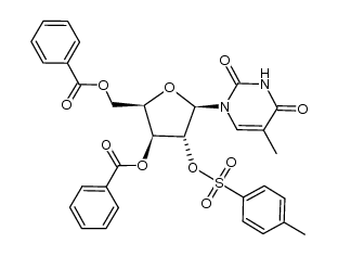 1-(2-O-tosyl-3,5-di-O-benzoyl-β-D-xylofuranosyl)thymine Structure