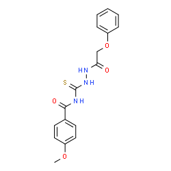 4-methoxy-N-{[2-(phenoxyacetyl)hydrazino]carbonothioyl}benzamide Structure