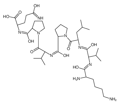 (2S)-5-amino-2-[[(2S)-1-[(2S)-2-[[(2S)-1-[(2S)-2-[[(2S)-2-[[(2S)-2,6-diaminohexanoyl]amino]-3-methylbutanoyl]amino]-4-methylpentanoyl]pyrrolidine-2-carbonyl]amino]-3-methylbutanoyl]pyrrolidine-2-carbonyl]amino]-5-oxopentanoic acid结构式