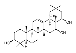 3β,16α,22α-Trihydroxyolean-12-en-28-al结构式