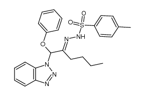 1-(benzotriazol-1-yl)-1-phenoxyhexan-2-one p-tosylhydrazone结构式