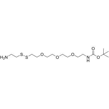 Amino-ethyl-SS-PEG3-NHBoc结构式