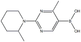 4-Methyl-2-(2-methylpiperidino)pyrimidine-5-boronic acid结构式