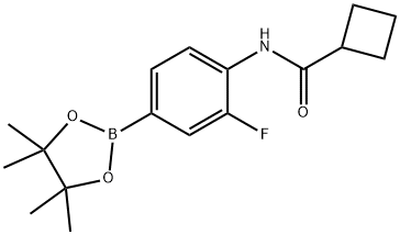 N-[2-fluoro-4-(4,4,5,5-tetramethyl-1,3,2-dioxaborolan-2-yl)phenyl]cyclobutanecarboxamide Structure