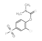 Carbamothioic acid,dimethyl-, O-[2-chloro-4-(fluorosulfonyl)phenyl] ester (9CI)结构式