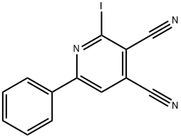 3,4-Pyridinedicarbonitrile,2-iodo-6-phenyl-结构式