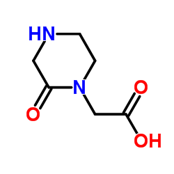 (2-Oxo-1-piperazinyl)acetic acid structure