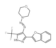 Morpholine,4-[2-[3-(2-benzofuranyl)-5-(trifluoromethyl)-1H-pyrazol-4-yl]diazenyl]- Structure