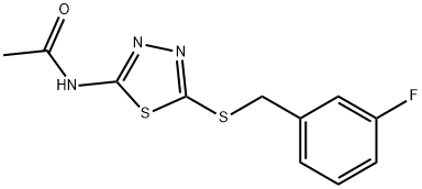 n-(5-[(3-fluorobenzyl)sulfanyl]-1,3,4-thiadiazol-2-yl)acetamide结构式