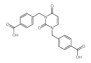 4-[[3-[(4-carboxyphenyl)methyl]-2,6-dioxo-pyrimidin-1-yl]methyl]benzoic acid Structure