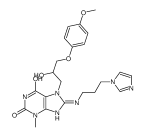 7-[2-hydroxy-3-(4-methoxyphenoxy)propyl]-8-(3-imidazol-1-ylpropylamino)-3-methylpurine-2,6-dione Structure