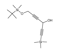 (+/-)-6-[(tert-butyl)dimethylsilyloxy]-1-(trimethylsilyl)hexa-1,4-diyn-3-ol结构式