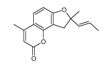 8,9-dihydro-4,8-dimethyl-8-E-propenyl-2H-furo[2,3-h]-1-benzopyran-2-one Structure