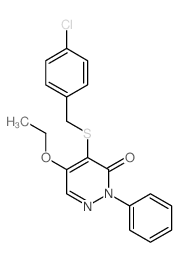 3(2H)-Pyridazinone,4-[[(4-chlorophenyl)methyl]thio]-5-ethoxy-2-phenyl-结构式