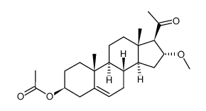 3β-Acetyloxy-16α-methoxypregn-5-en-20-one结构式