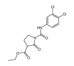 1-(3,4-dichloro-phenylcarbamoyl)-2-oxo-pyrrolidine-3-carboxylic acid ethyl ester结构式