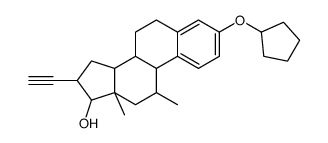 (17R)-3-Cyclopentyloxy-11β-methyl-19-norpregna-1,3,5(10)-trien-20-yn-17-ol结构式