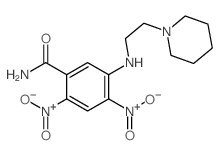 2,4-dinitro-5-[2-(1-piperidyl)ethylamino]benzamide structure