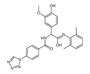 N-[2-(2,6-dimethylanilino)-1-(4-hydroxy-3-methoxyphenyl)-2-oxoethyl]-4-(tetrazol-1-yl)benzamide Structure