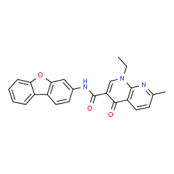1,8-Naphthyridine-3-carboxamide,N-dibenzofuran-3-yl-1-ethyl-1,4-dihydro-7-methyl-4-oxo-(9CI) structure