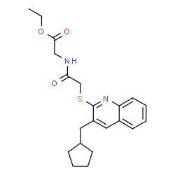 Glycine, N-[[[3-(cyclopentylmethyl)-2-quinolinyl]thio]acetyl]-, ethyl ester (9CI)结构式