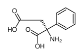 (2R)-2-amino-2-phenylbutanedioic acid结构式