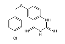 6-[(4-chlorophenyl)methylsulfanyl]quinazoline-2,4-diamine Structure