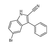 5-bromo-3-phenyl-1H-indole-2-carbonitrile结构式