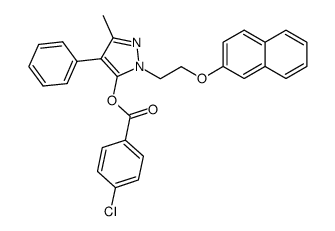 5-(4-chloro-benzoyloxy)-3-methyl-1-(2-naphthalen-2-yloxy-ethyl)-4-phenyl-1H-pyrazole结构式