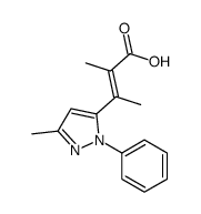 2-methyl-3-(5-methyl-2-phenylpyrazol-3-yl)but-2-enoic acid结构式