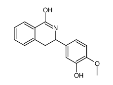 3-(3-hydroxy-4-methoxyphenyl)-3,4-dihydro-2H-isoquinolin-1-one结构式