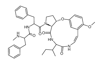 (12S,6S)-6-(S)-sec-butyl-14-methoxy-31-[N-(N-methyl-L-phenylalanyl)-L-phenylalanyl]-(32rH,33tH)-2-oxa-5,8-diaza-1(1,4)-benzena-3(3,2)-pyrrolidina-cyclodecaphan-9c-ene-4,7-dione Structure