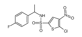 5-chloro-N-[1-(4-fluorophenyl)ethyl]-4-nitrothiophene-2-sulfonamide结构式