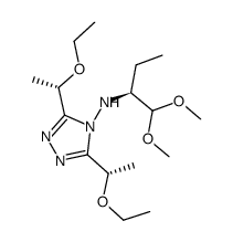 N-[(2S)-1,1-dimethoxybutan-2-yl]-3,5--bis[(1S)-1-ethoxyethyl]-4H-1,2,4-triazol-4-amine结构式