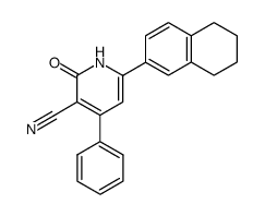 2-oxo-4-phenyl-6-(5,6,7,8-tetrahydro-naphthalen-2-yl)-1,2-dihydro-pyridine-3-carbonitrile结构式