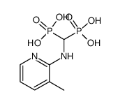 N-(3-methyl-2-pyridyl)aminomethane-1,1-diphosphonic acid结构式