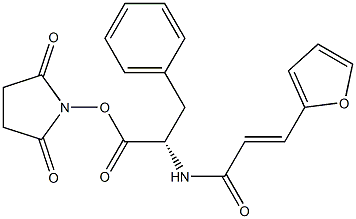 2,5-dioxopyrrolidin-1-yl (2S)-2-[3-(furan-2-yl)prop-2-enamido]-3-phenylpropanoate结构式