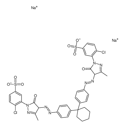 disodium 3,3'-[cyclohexylidenebis[4,1-phenyleneazo(4,5-dihydro-3-methyl-5-oxo-1H-pyrazole-4,1-diyl)]]bis[4-chlorobenzenesulphonate] structure