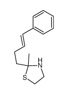 2-methyl-2-[(E)-4-phenylbut-3-enyl]thiazolidine structure