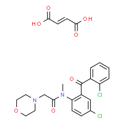 but-2-enedioic acid, N-[4-chloro-2-(2-chlorobenzoyl)phenyl]-N-methyl-2-morpholin-4-yl-acetamide Structure