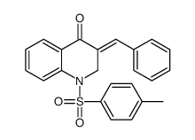 (E)-1-((4-Methylphenyl)sulfonyl)-3-(phenylmethylene)-2,3-dihydro-4(1H)-quinolinone结构式