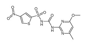 N-[(4-Methoxy-6-methyl-2-pyrimidinyl)aminocarbonyl]-4-nitrothiophene-2-sulfonamide结构式