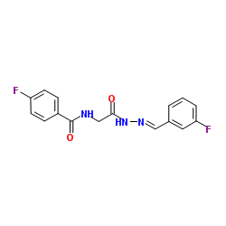 4-Fluoro-N-{2-[(2E)-2-(3-fluorobenzylidene)hydrazino]-2-oxoethyl}benzamide Structure